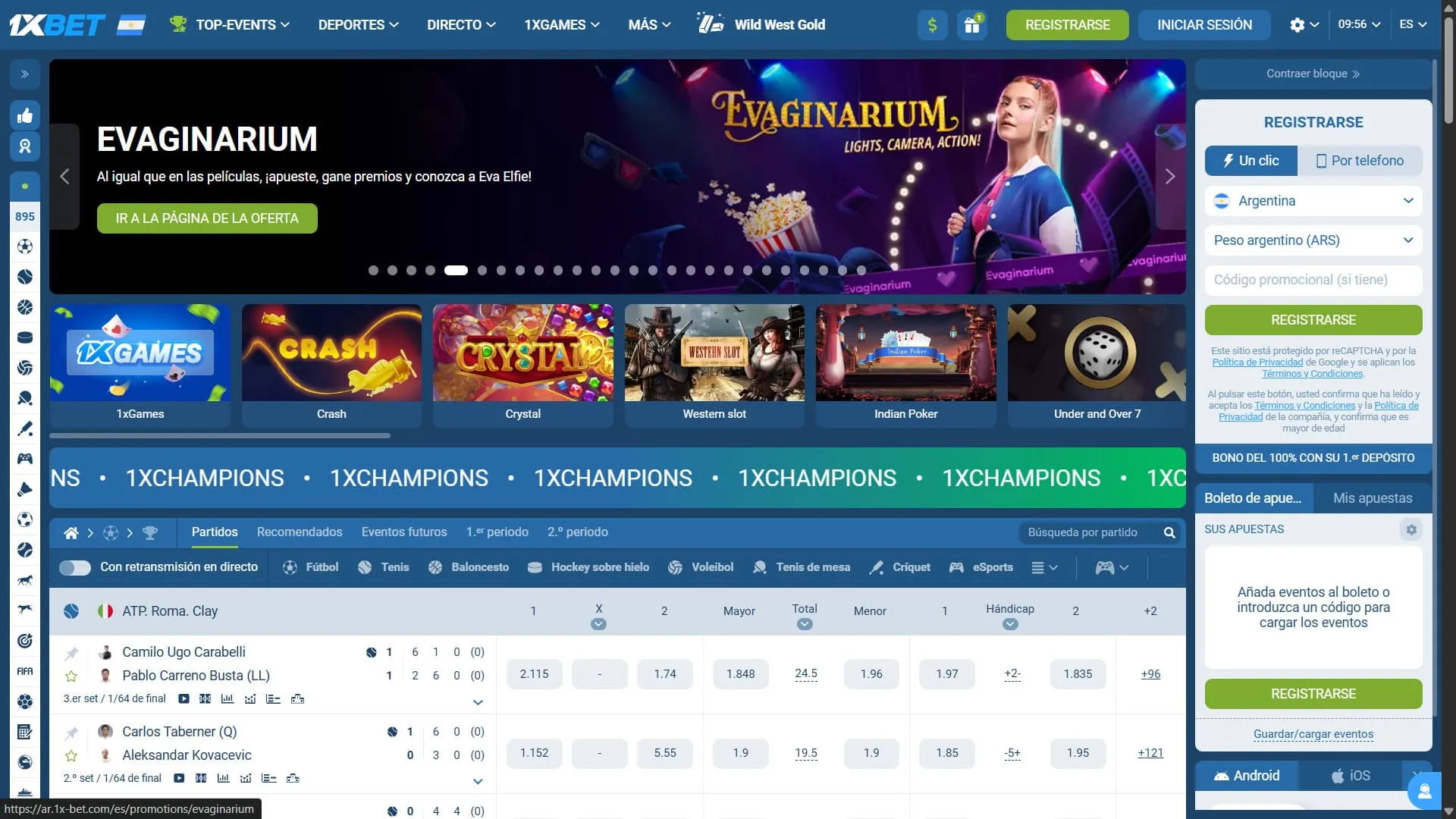 1xBet casino con Tron