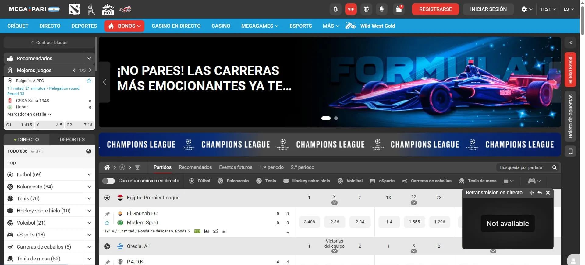 MegaPari casino con Tron