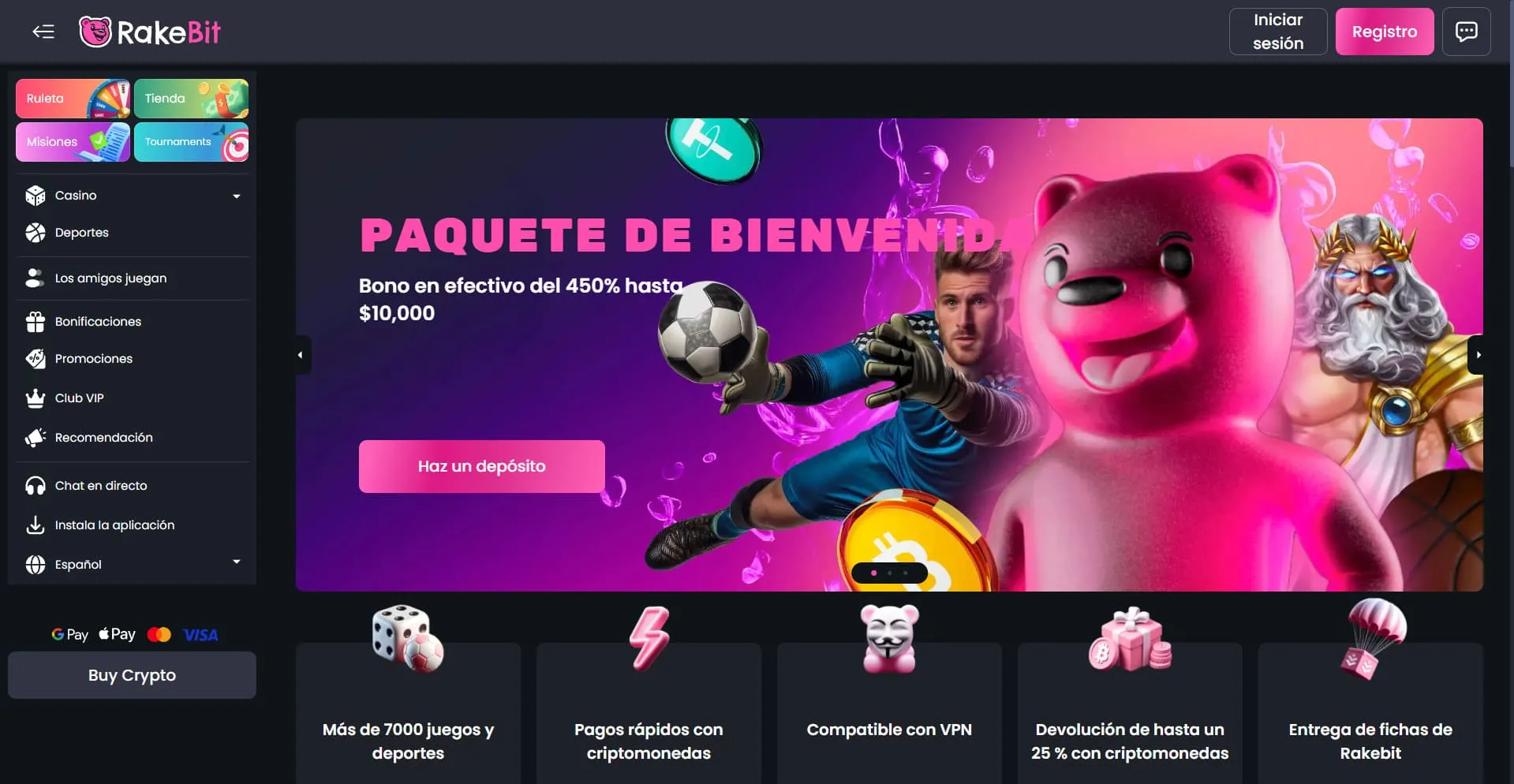 Rakebit casino con Tron